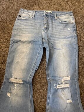 KanCan Light Blue Distressed Wide Leg Jeans